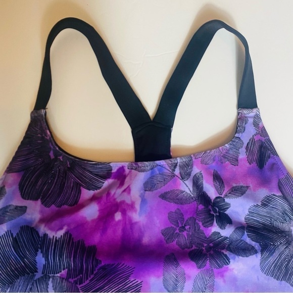 NEW BALANCE Tie Dye Purple Floral Print Tank Top Size: S - Picture 6 of 7